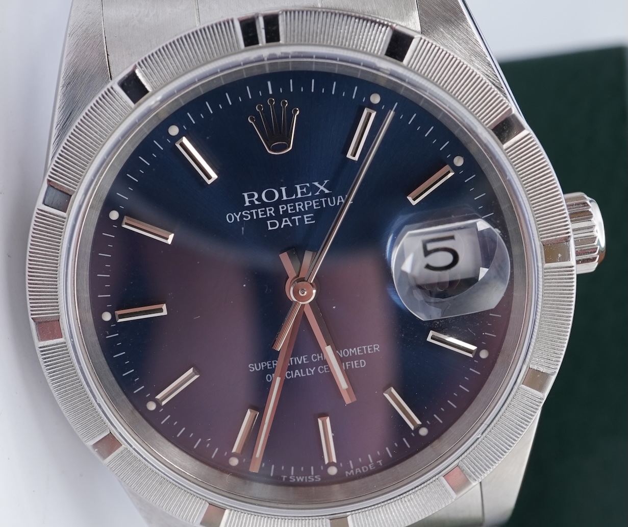 A gentleman 1990's stainless steel Rolex Oyster Perpetual Date wrist watch